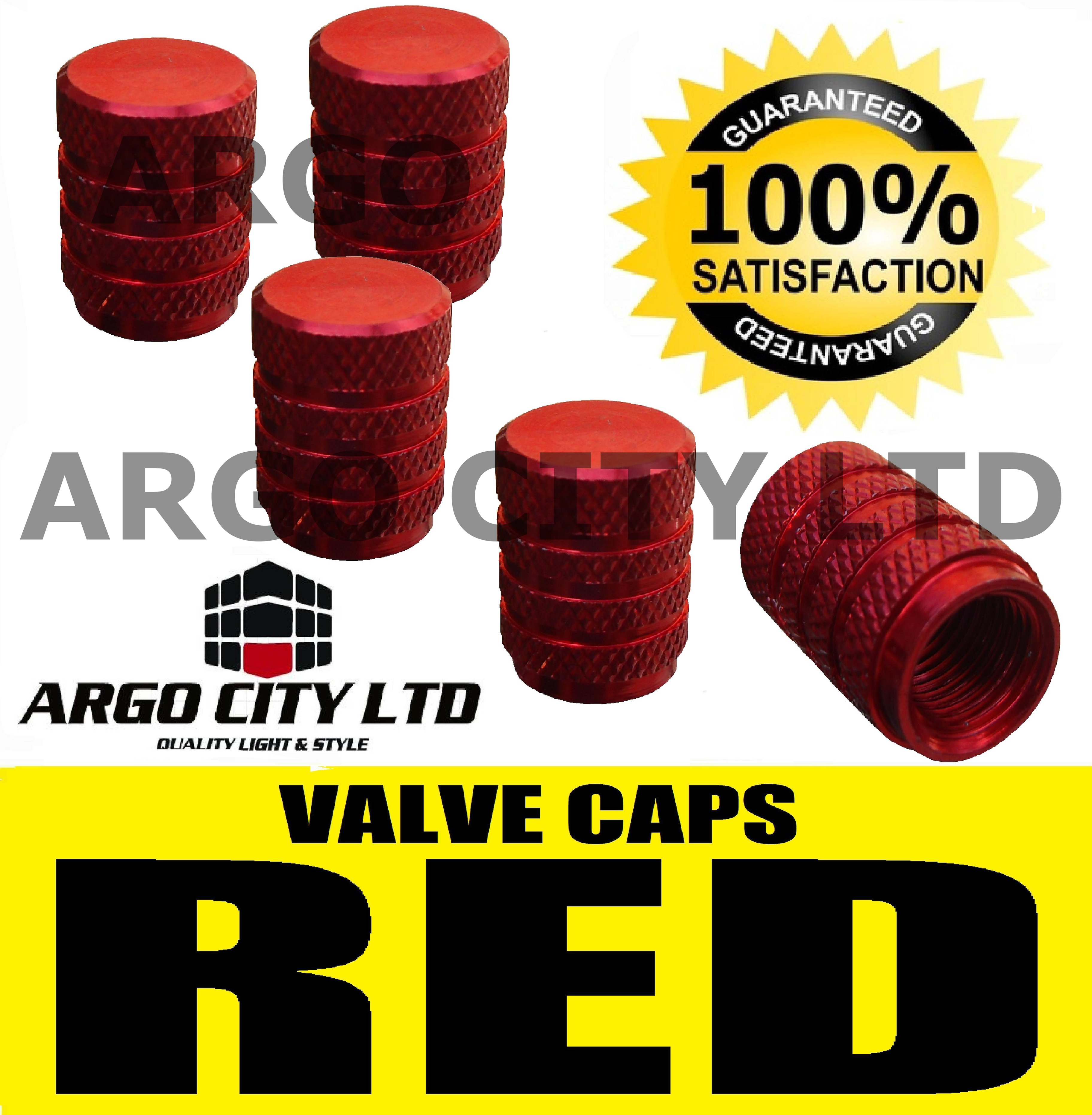 RED CHROME ALUMINIUM VALVE DUST TYRE WHEEL CAPS CAR VAUXHALL TIGRA CONVERTIBLE